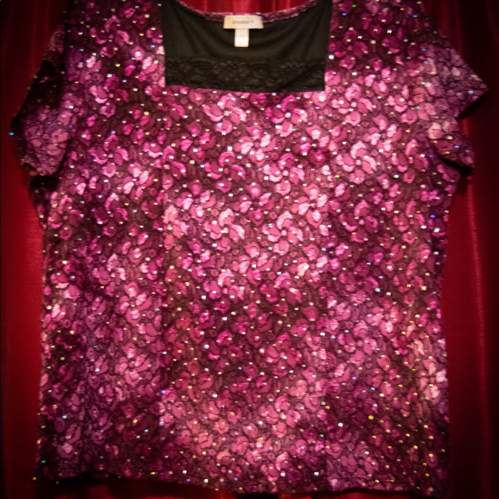 purple sparkly blouse